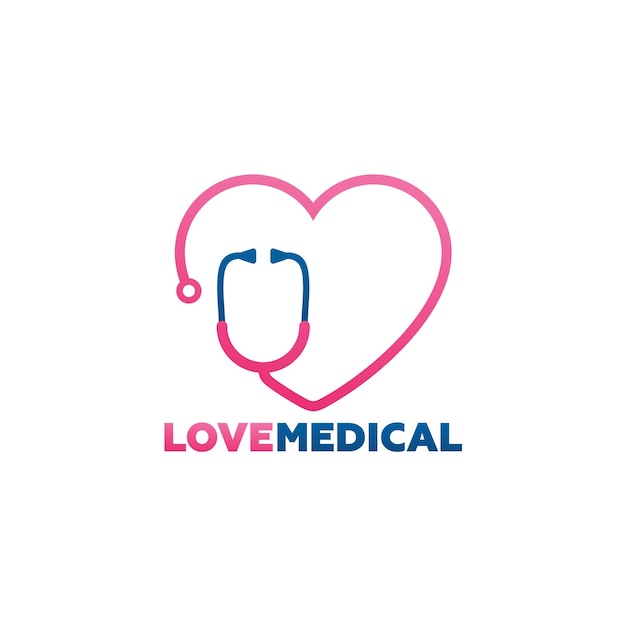 Love Medical Logo Template Design Vector, Emblem, Design Concept, Creative Symbol, Icon