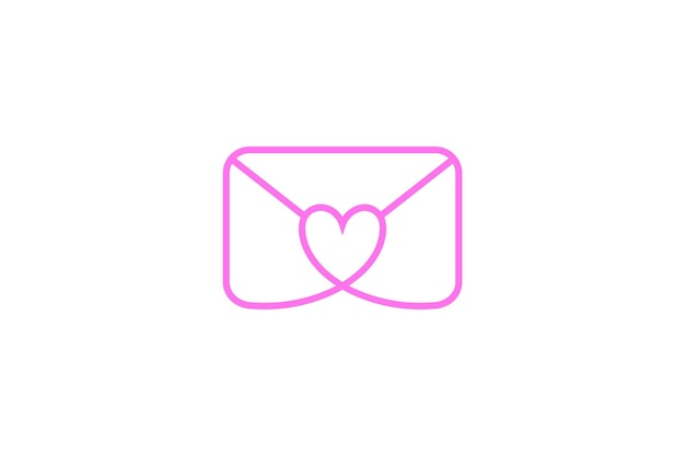 Love message simple line style logo