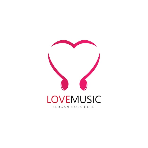 Love music logo template vector