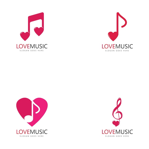 Love music logo template vector