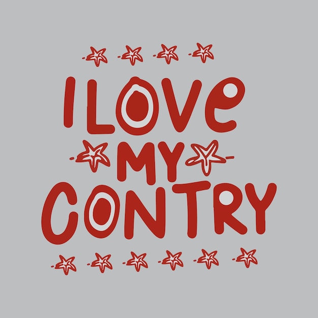 love my country text design