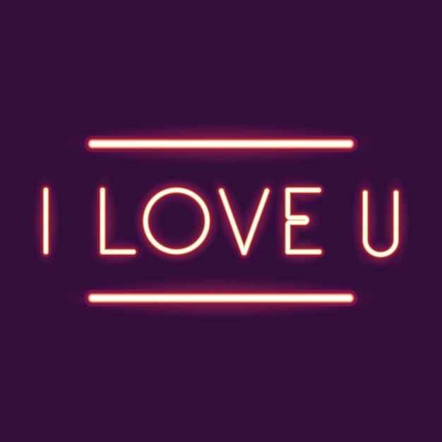 Love neon font icon