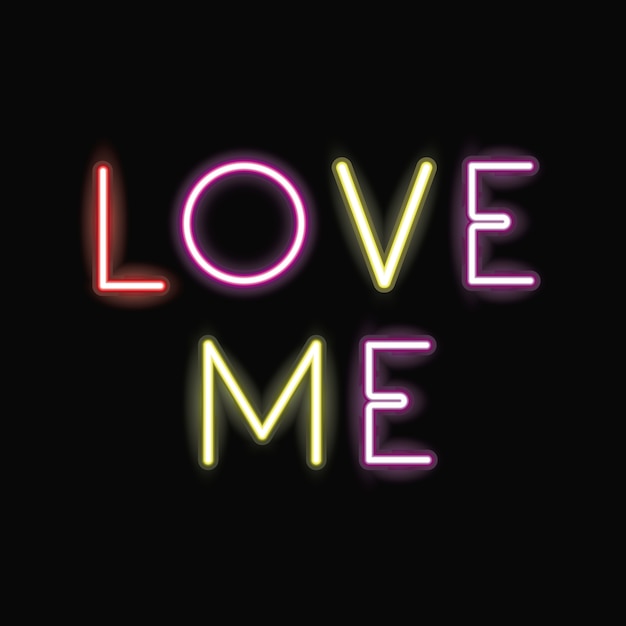 Love neon font icon