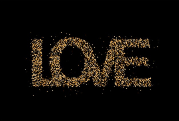 Love Particle Word lettering. text. Vector Design.