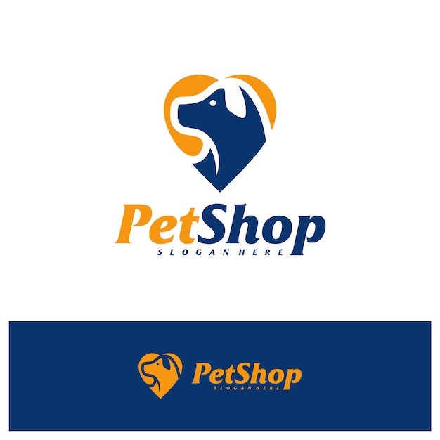 Love Pet Logo Design Template Pet logo concept vector Emblem Creative Symbol Icon