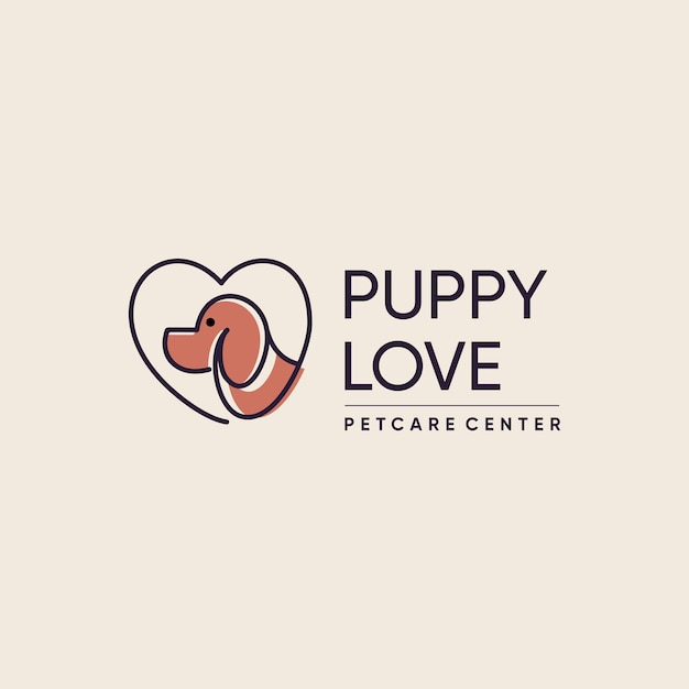 Love pet logo design vector concept idea