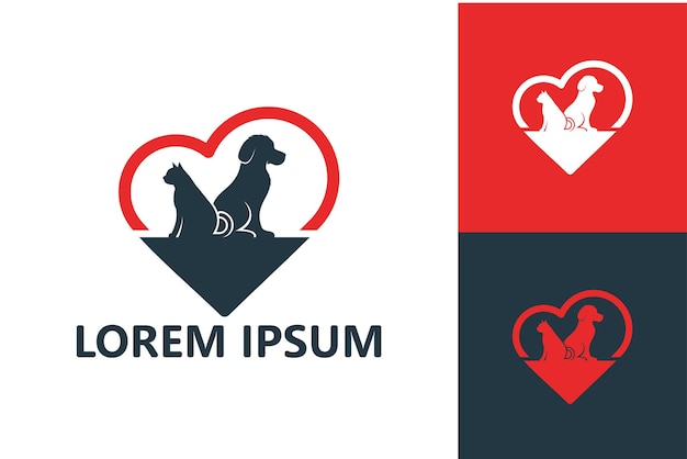 Love pets logo template design vector