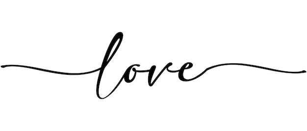 Love phrase Continuous one line calligraphy Minimalistic handwriting with white background