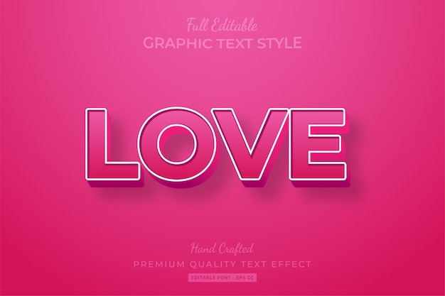 Love Pink Editable 3D Text Style Effect  