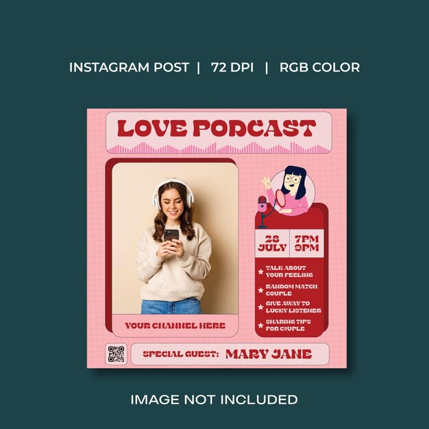 Vector love podcast socials media