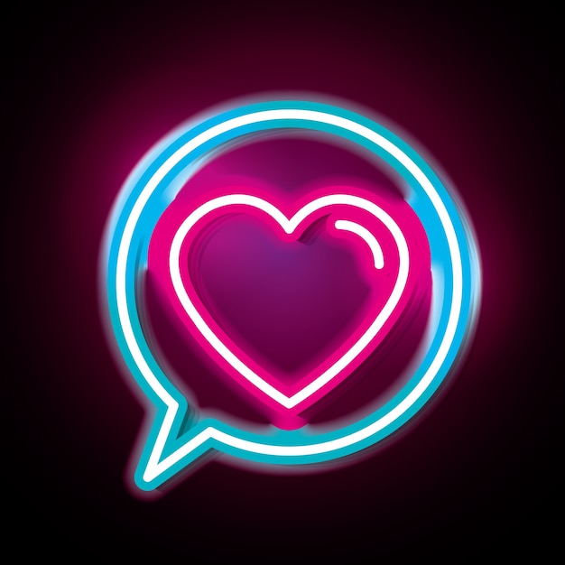 love poster with neon lights vector illustration design