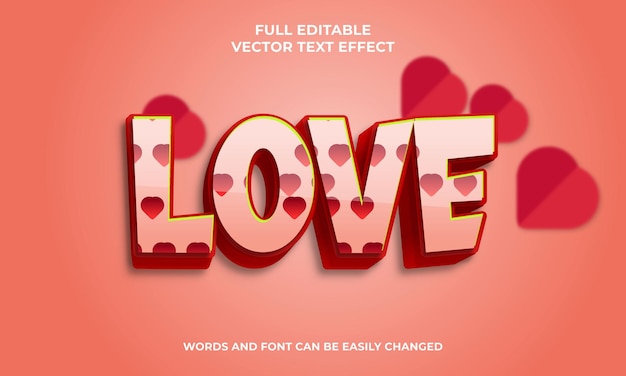 Love premium 3d editable text effect