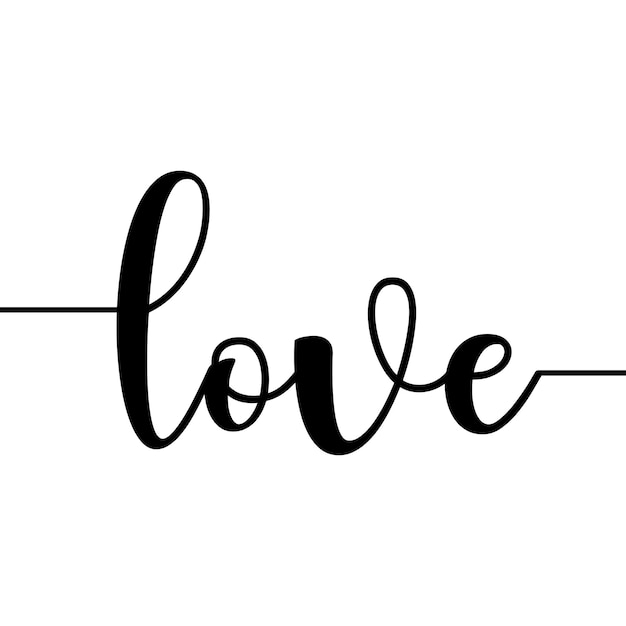 Love print, love with tails, love text, vector illustration