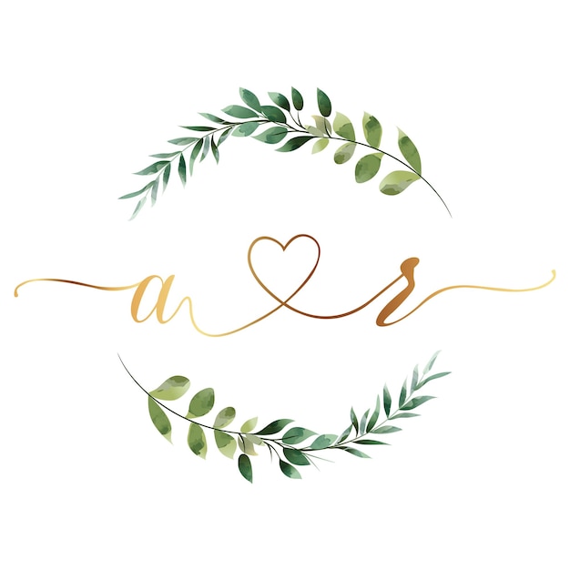 a love r wedding monogram logo