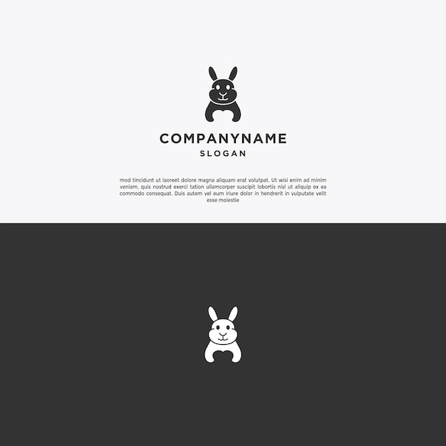 Love rabbit logo icon design template