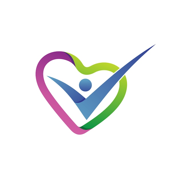 Love Shape Health Care Logo Vector