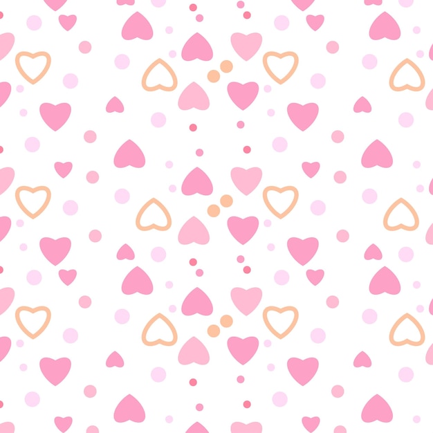 Love shape pattern vector for book cover or wallpaper Valentine's day pattern texture for bed sheet and wrapping paper Repeating pattern design with abstract love shape vector