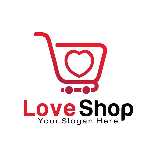 Love Shop logo design template