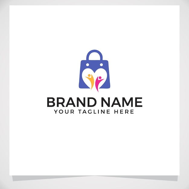 Love shopping logo design template