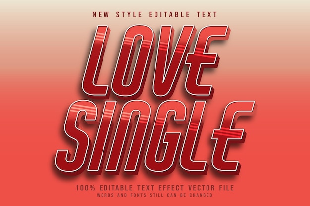 Love single editable text effect emboss vintage style