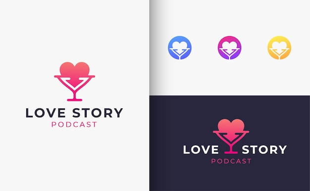 Love story podcast logo design