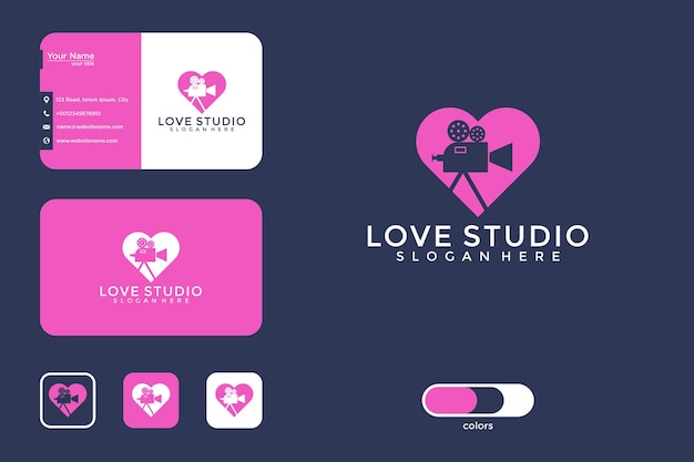 love studio logo design and business card