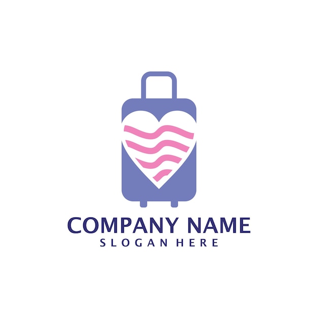 Love Suitcase logo design vector Suitcase logo design template concept