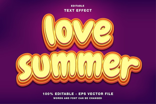 Love summer editable text effect