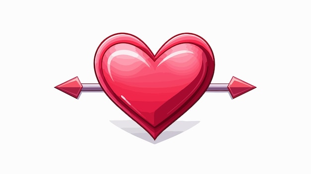 Love Symbol with Heart and Arrow Icon Cartoon Vector Illustration