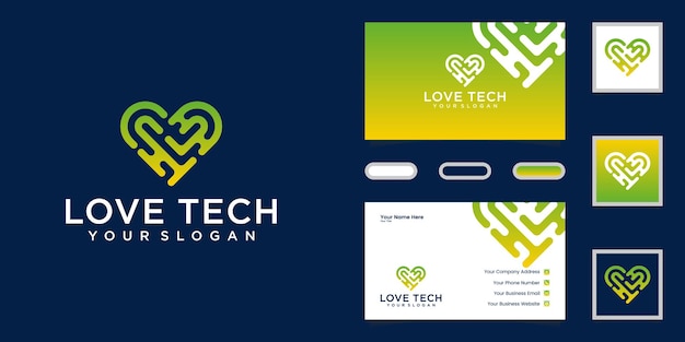 love tech logo and business card