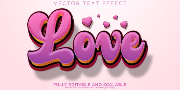 Love text effect editable darling and valentine font style