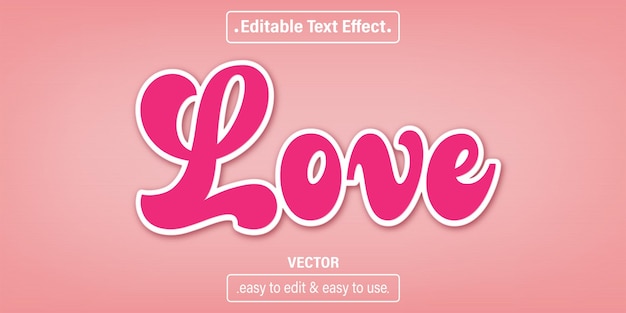 Love text effect, editable text style