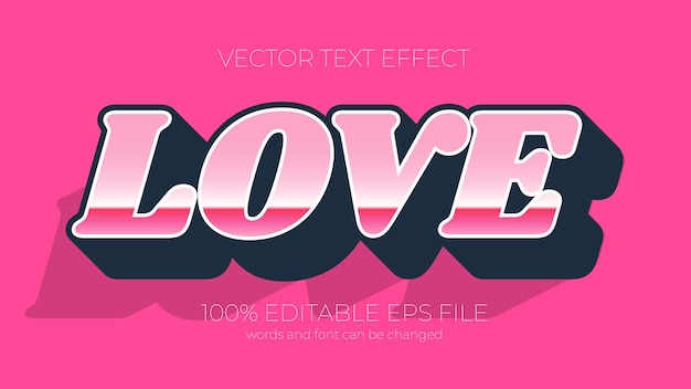 Love text effect style EPS editable text effect