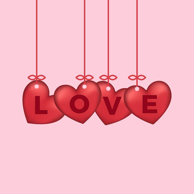 love text hanging illustration vector