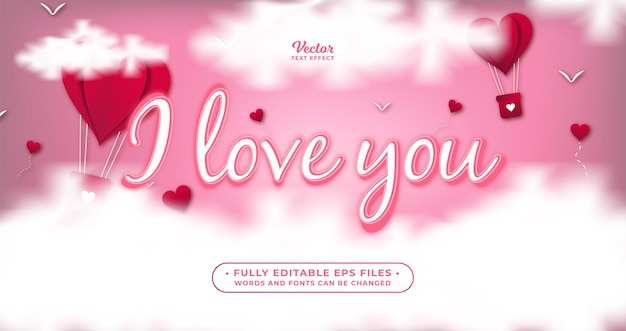 love theme text effect editable eps cc