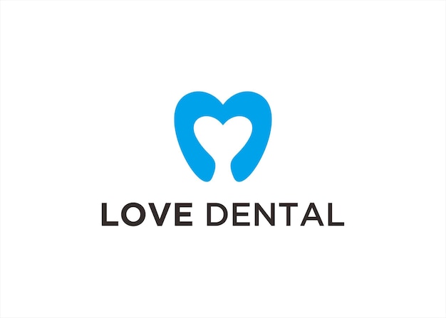 Love tooth logo design vector illustration