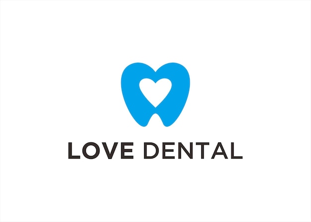 Love tooth logo design vector illustration