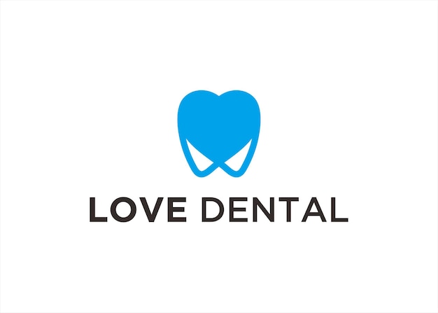 Love tooth logo design vector illustration