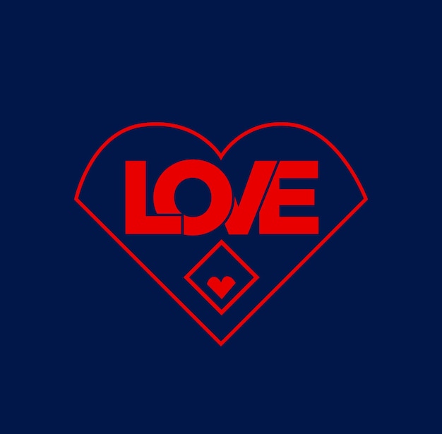 LOVE Typography face vector icon Love lettering