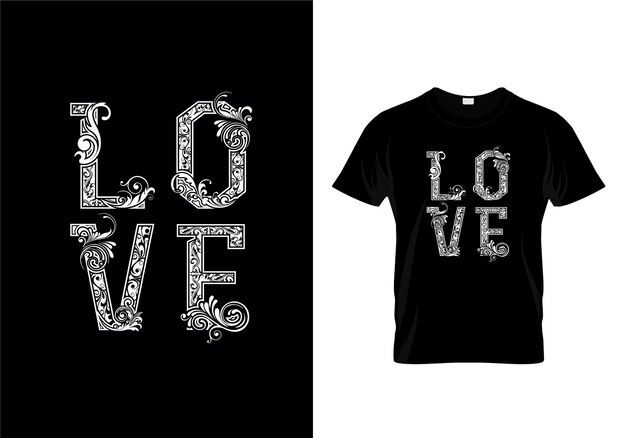 Vector love typography t-shirt design