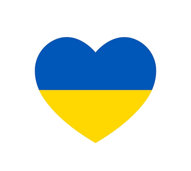 love Ukraine symbol heart shape ukrainian flag icon vector illustration