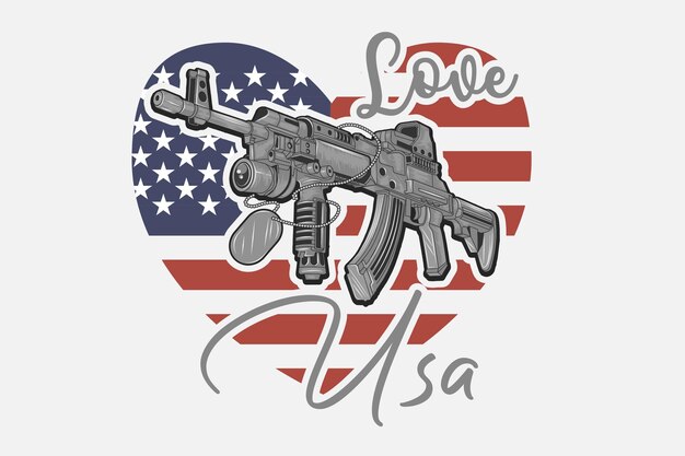 Vector love usa with a heart and the words love usa on it.