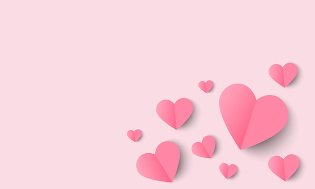   love and valentine day background with origami heart.