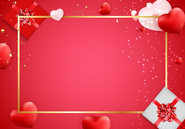 Love Valentines Day Background with Hearts