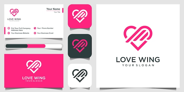 love and wings logo and business card