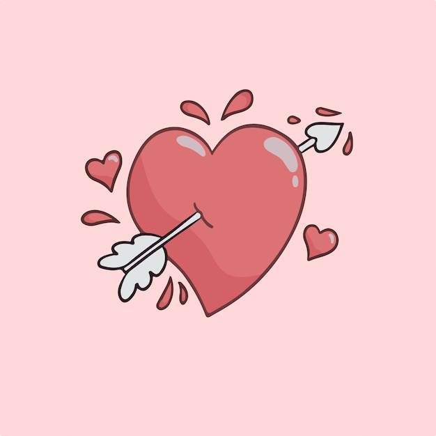 Love with Arrow Symbol Valentine Illustration