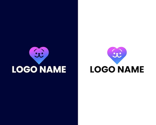 love with dog modern logo design template