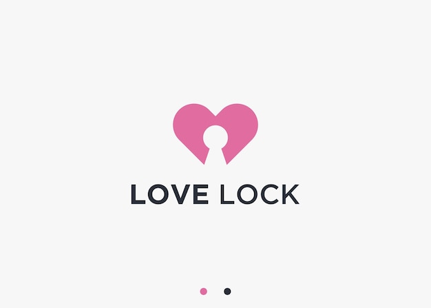 love with key logo design vector silhouette illustration