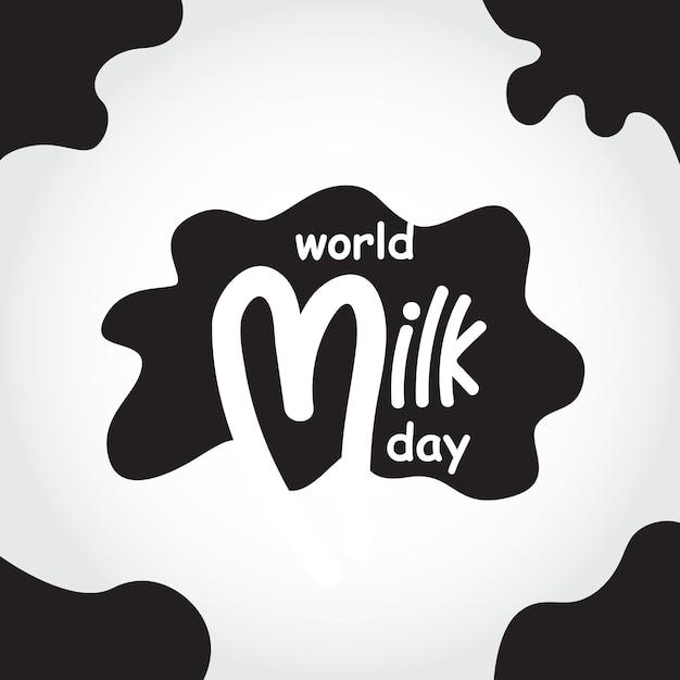 love world milk day logo with milk element design