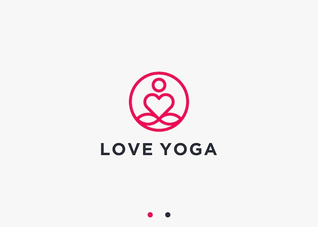 love yoga logo design vector silhouette illustration